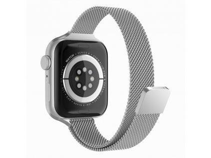 Techsuit Remienok na hodinky (W034) - Apple Watch 1/2/3/4/5/6/7/8/SE/SE 2 (38/40/41 mm) - Strieborný