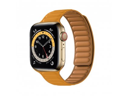 Techsuit Remienok na hodinky (W035) pre ŽENY - Apple Watch 1/2/3/4/5/6/7/8/SE/SE 2/Ultra (42/44/45/49 mm) - oranžový