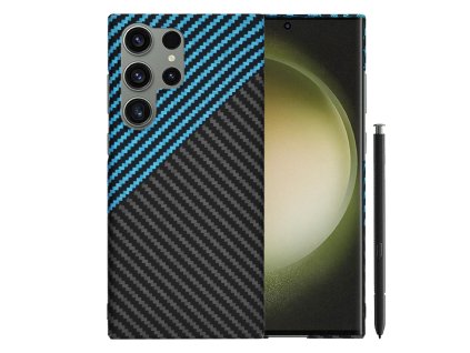 Techsuit - Carbonite FiberShell - Samsung Galaxy S23 Ultra - Blue Pulse