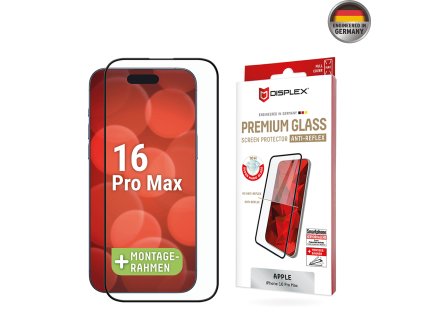 Displex - Premium Real Glass Full Cover - iPhone 16 Pro Max - Black