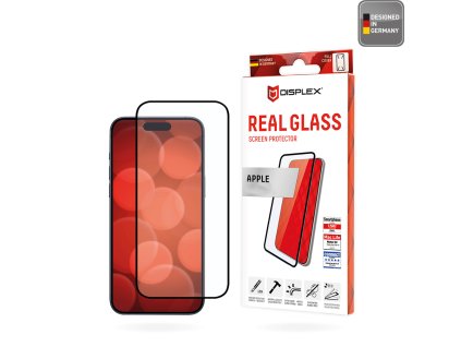 Displex - Premium Real Glass Full Cover - iPhone 16 - Black