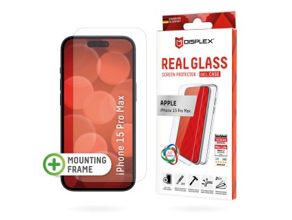 Displex - Premium [Pack] Real Glass + Case - iPhone 16 Pro - Clear