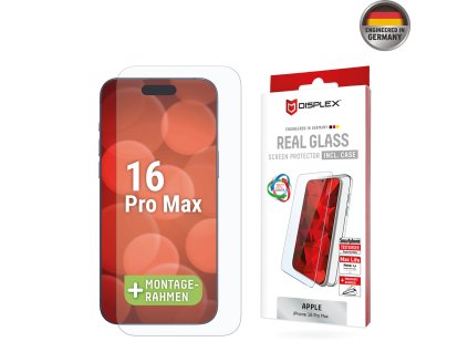 Displex - Premium [Pack] Real Glass + Case - iPhone 16 Pro Max - Clear