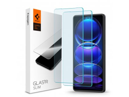 Spigen Glas.tR Slim (2 balenia) ochranné sklo na - Xiaomi Redmi Note 12 pro / 12 pro+ / Poco X5 pre - Priehľadný