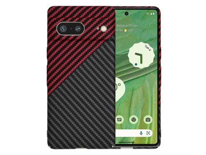 Techsuit - Carbonite FiberShell - Google Pixel 7 - Red Vortex