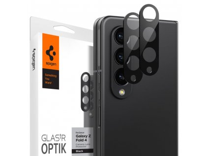 Spigen Optik.tR ochranné sklo pre fotoaparát (2 balenia) - Samsung Galaxy Z Fold4 - Čierna