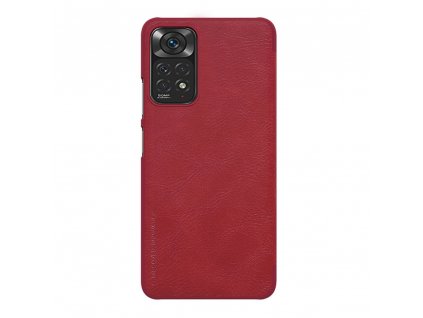 Nillkin Qin Kožený obal pre - Xiaomi Redmi Note 11 / Note 11S - červená
