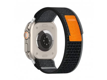 Techsuit remienok (W039) - Apple Watch 1/2/3/4/5/6/7/8/SE/SE 2 (38/40/41mm) - Čierna / Sivá