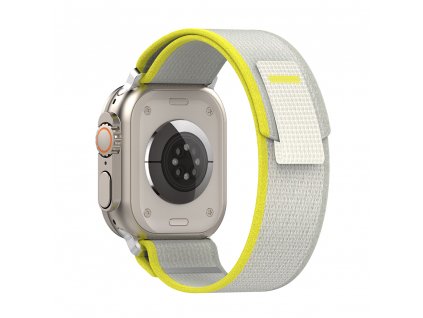 Techsuit remienok (W039) - Apple Watch 1/2/3/4/5/6/7/8/SE/SE 2 (38/40/41mm) - Žltý / Sivý