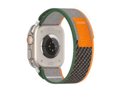 Techsuit remienok (W039) - Apple Watch 1/2/3/4/5/6/7/8/SE/SE 2 (38/40/41mm) - Zelená / Oranžová