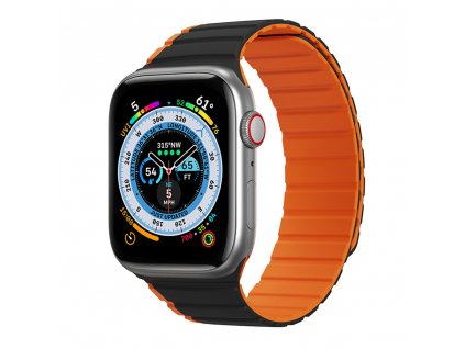 LD Series remienok pre - Apple Watch 1/2/3/4/5/6/7/8/SE/SE 2 (38/40/41mm) - čierna / oranžová