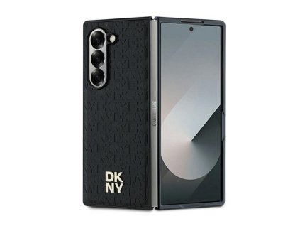 DKNY - Leather Repeat Pattern Stack Logo (DKHMZFD6PSHRPSK) - Samsung Galaxy Z Fold6 - Black
