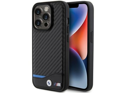 BMW - Leather Carbon MagSafe (BMHMP15L22NBCK) - iPhone 15 Pro - Black