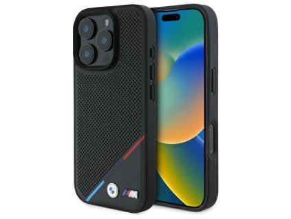 BMW - Hardcase M Perforated Tricolor Line MagSafe (BMHMP16X23PUPDK) - iPhone 16 Pro Max - Black