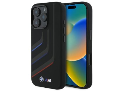 BMW - Hardcase Silicone Turning Lines MagSafe (BMHMP16X23SLIK) - iPhone 16 Pro Max - Black