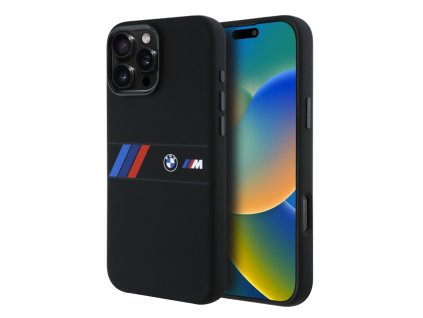 BMW - Hardcase Silicone Middle Stripe MagSafe (BMHMP16X23SAXK) - iPhone 16 Pro Max - Black