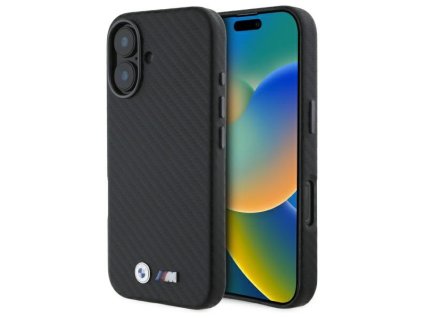 BMW - Leather Carbon Wrapped Metal (BMHCP16S23PUFWC) - iPhone 16 - Black