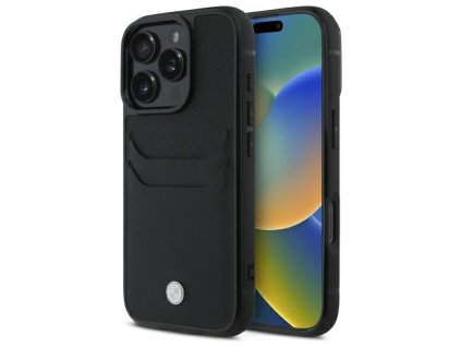 BMW - Natural Sign Leather Cardslot (BMHCP16X22RSEPK) - iPhone 16 Pro Max - Black
