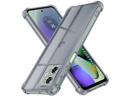 Techsuit - Shockproof Clear Silicone - Motorola Moto G54 Power Edition / G64 - Smoke Black