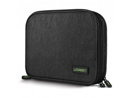 Ugreen Skladovacia taška (50147) - pre iPad, s dvojvrstvovým oddelením, zipsom a sieťovým vreckom, protišmykovým elastickým pásom - sivá