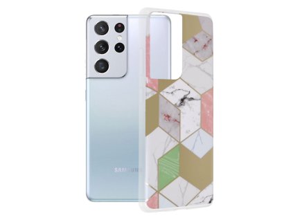 Techsuit - Marble Series - Samsung Galaxy S21 Ultra - Purple Hex