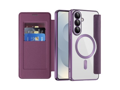 Techsuit – SmartMag Book Case knižkové ochranné puzdro pre Samsung Galaxy S26 Plus – fialové