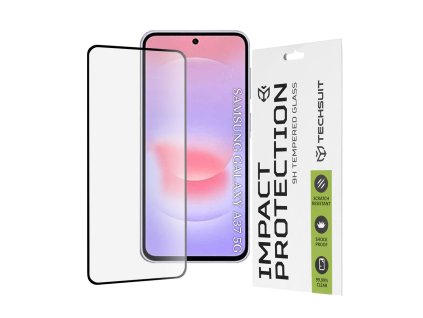 Techsuit – 111D Full Cover / Full Glue Glass ochranné sklo s celoplošným lepením pre Samsung Galaxy A37 5G – čierne