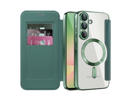 Techsuit – SmartMag Book Case knižkové ochranné puzdro pre Samsung Galaxy A57 5G – zelené