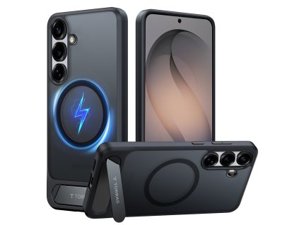 Torras – Pstand ochranné puzdro so stojanom pre Samsung Galaxy S26 – čierne