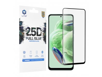 Lito 2.5D FullGlue tvrdené sklo - Xiaomi Redmi Note 12 5G / Note 12 4G / Poco X5 - Čierna