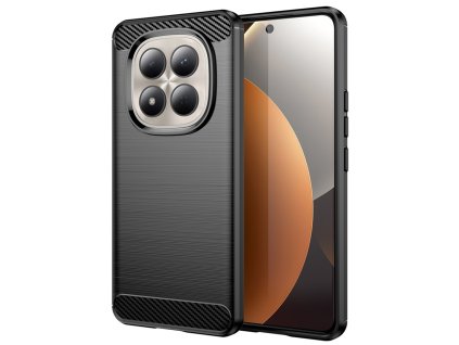 Techsuit – Carbon Silicone ochranné silikónové puzdro s karbónovým dizajnom pre Xiaomi Redmi Note 15 Pro 5G – čierne