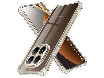 Techsuit – Shockproof Clear Silicone nárazuvzdorné priehľadné silikónové puzdro pre Xiaomi Redmi Note 15 Pro+ 5G / Poco M8 Pro 5G – číre