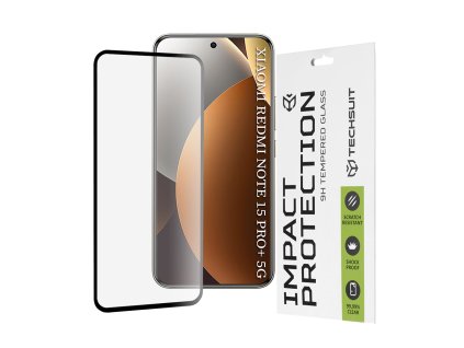 Techsuit - 111D Full Cover / Full Glue Glass / 3D Curved Screen - Xiaomi Redmi Note 15 Pro+ 5G / Poco M8 Pro 5G - Black