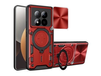 Techsuit – CamGuard Pro ochranné puzdro s krytom fotoaparátu pre Xiaomi Redmi Note 15 Pro 5G – červené