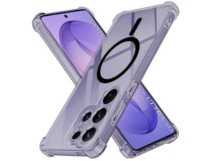 Techsuit - Shockproof Clear Silicone MagSafe - Samsung Galaxy S26 Ultra - Smoke Black