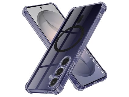 Techsuit - Shockproof Clear Silicone MagSafe - Samsung Galaxy S26 Plus - Smoke Black