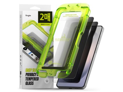 Ringke - Easy Slide Tempered Glass (2 pack) - Samsung Galaxy S26 - Black