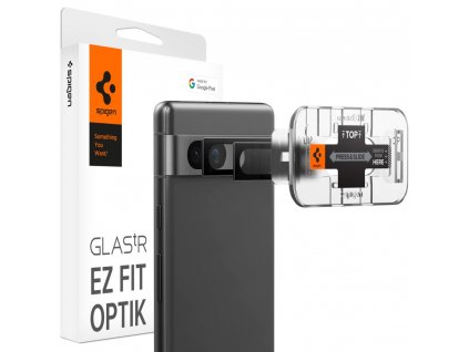 Spigen Optik.tR "EZ FIT" ochranné sklo pre fotoaparát (2 balenia) - Google Pixel 7a - čierne