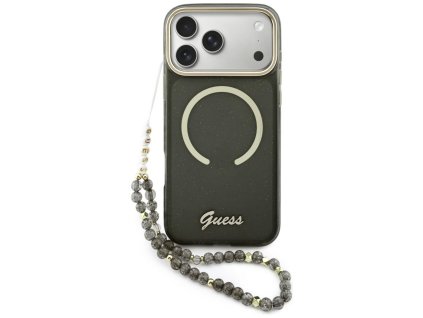 Guess - IML Glitter Script Strap MagSafe (GUHMP17X5HTGSMSK) - iPhone 17 Pro Max - Black