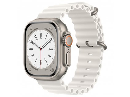 Remienok (W038) - Apple Watch 1/2/3/4/5/6/7/8/SE/SE 2/Ultra (42/44/45/49mm) - Biela