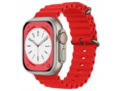 Remienok (W038) - Apple Watch 1/2/3/4/5/6/7/8/SE/SE 2/Ultra (42/44/45/49mm) - červená
