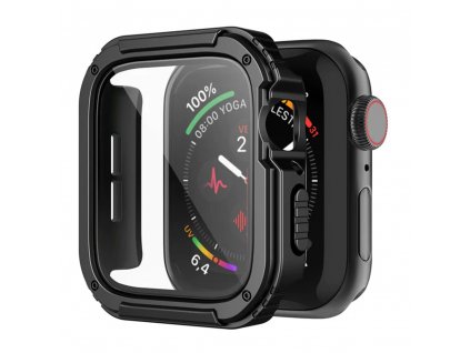 Lito Puzdro Watch Armor 360 + Ochranné sklo na displej - Apple Watch 4 / 5/ 6/ SE / SE 2 (44mm) - Čierna