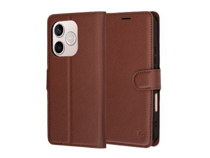 Techsuit - Leather Folio puzdro pre Honor 600 Lite - hnedé