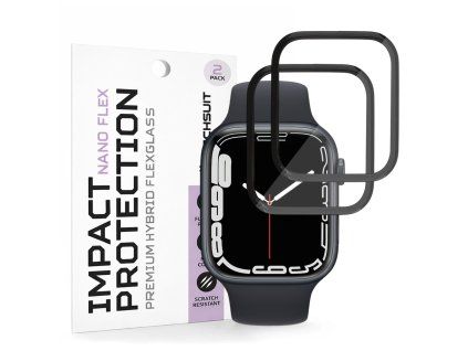 Techsuit - Nano Flex (2 pack) - Apple Watch 7 / 8 / 9 41mm - Black