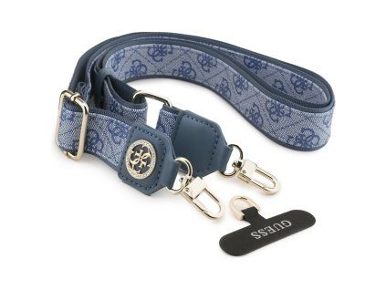 Guess - Strap Tether Patch 4G Strass Metal Logo (GUUCNP4DGMB) - Universal, Adjustable, Polyurethane Leather, 1.5m - Blue