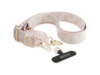 Guess - Strap Tether Patch 4G Strass Metal Logo (GUUCNP4DGMP) - Universal, Adjustable, Polyurethane Leather, 1.5m - Pink