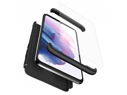 360 Puzdro + Ochranné sklo na displej - Samsung Galaxy S21 PLUS - čierna