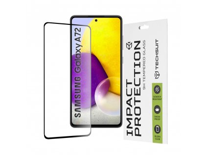 Techsuit 111D Full Cover / celopolepené tvrdené sklo - Samsung Galaxy A72 4G / A72 5G - Čierna