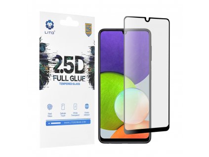 Lito 2.5D FullGlue tvrdené sklo - Samsung Galaxy A22 4G / M22 4G - Čierna