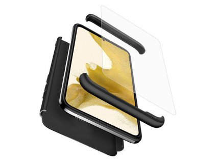 360 Puzdro + Ochranné sklo na displej - Samsung Galaxy S22 Plus - čierna